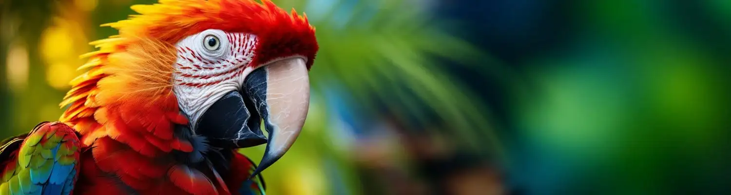 Colorful parrot in jungle