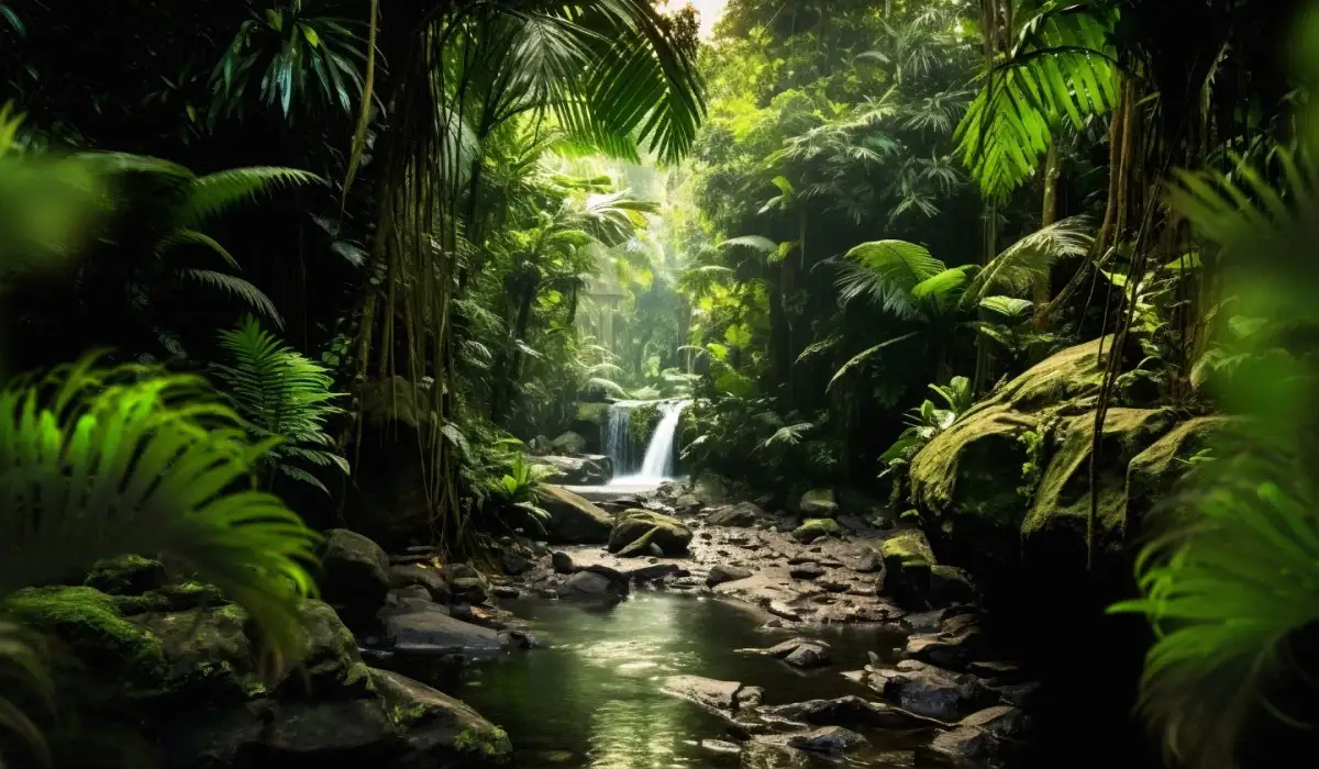 A smal waterfall in the jungle