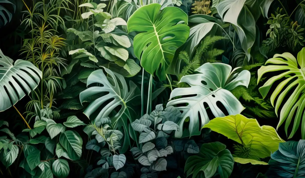 Leaves of plants in the jungle