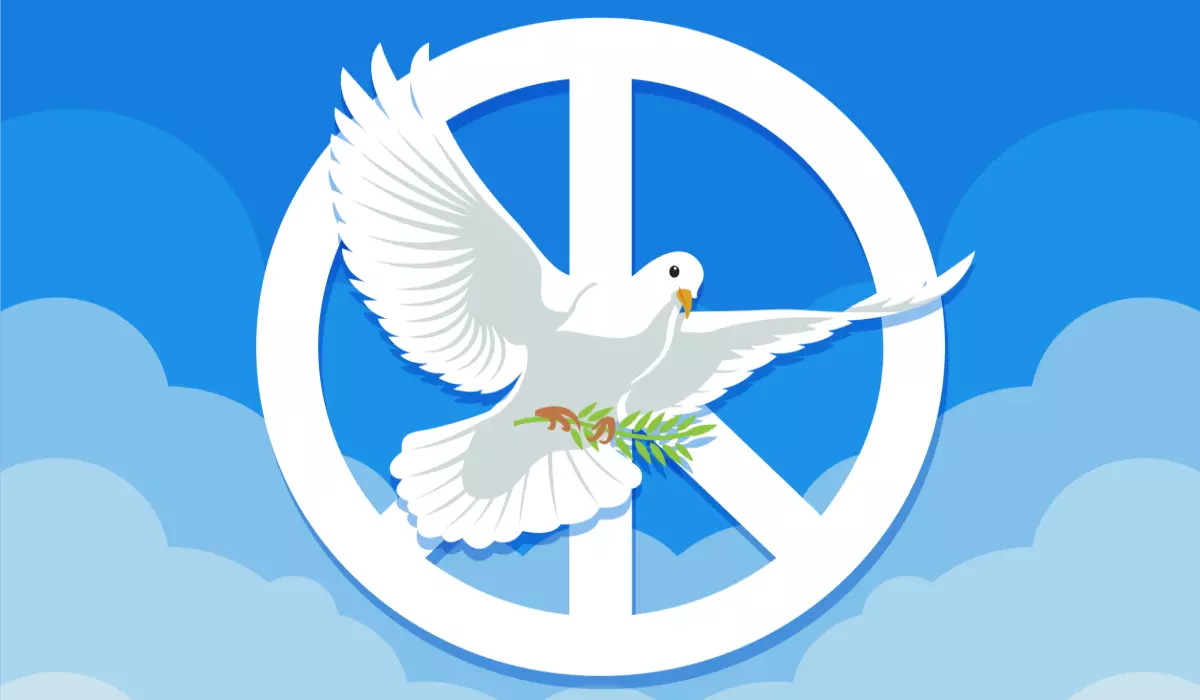 Illustration of peace dove with peace sign