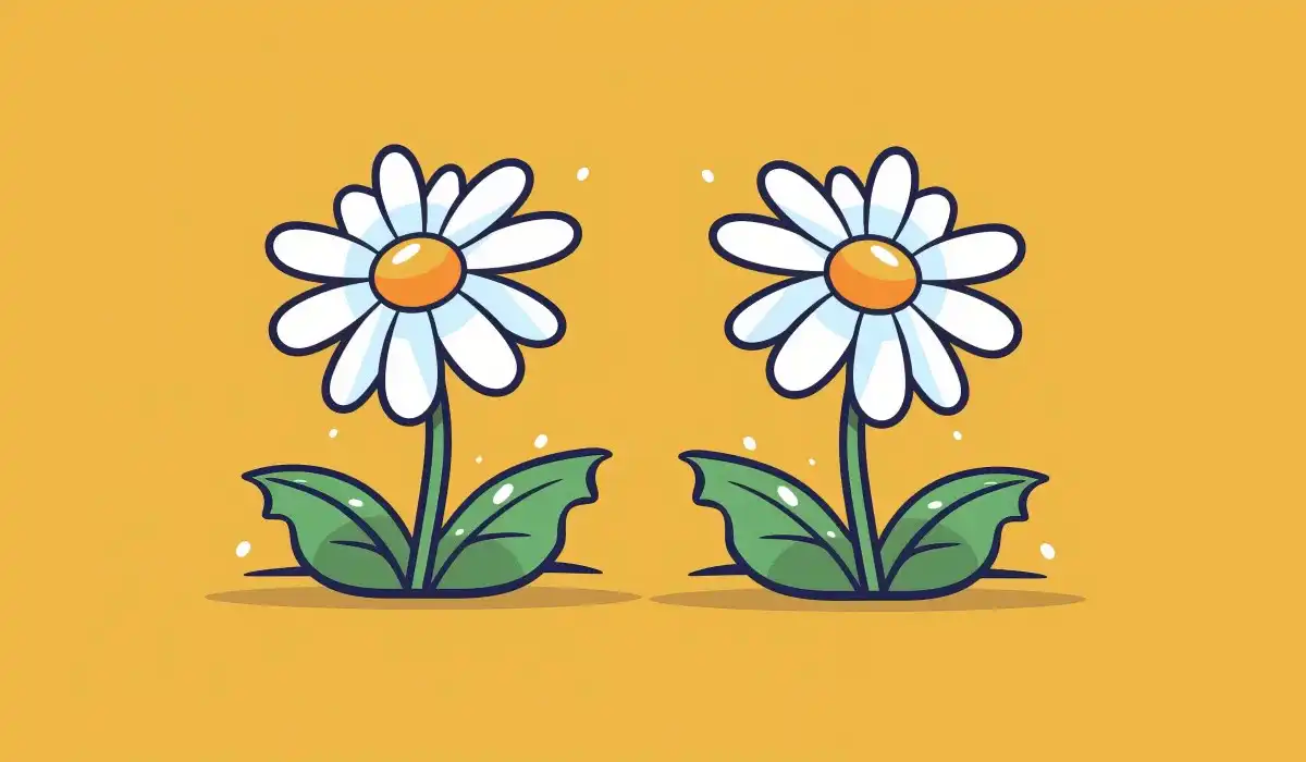 Daisy cartoon with yellow background