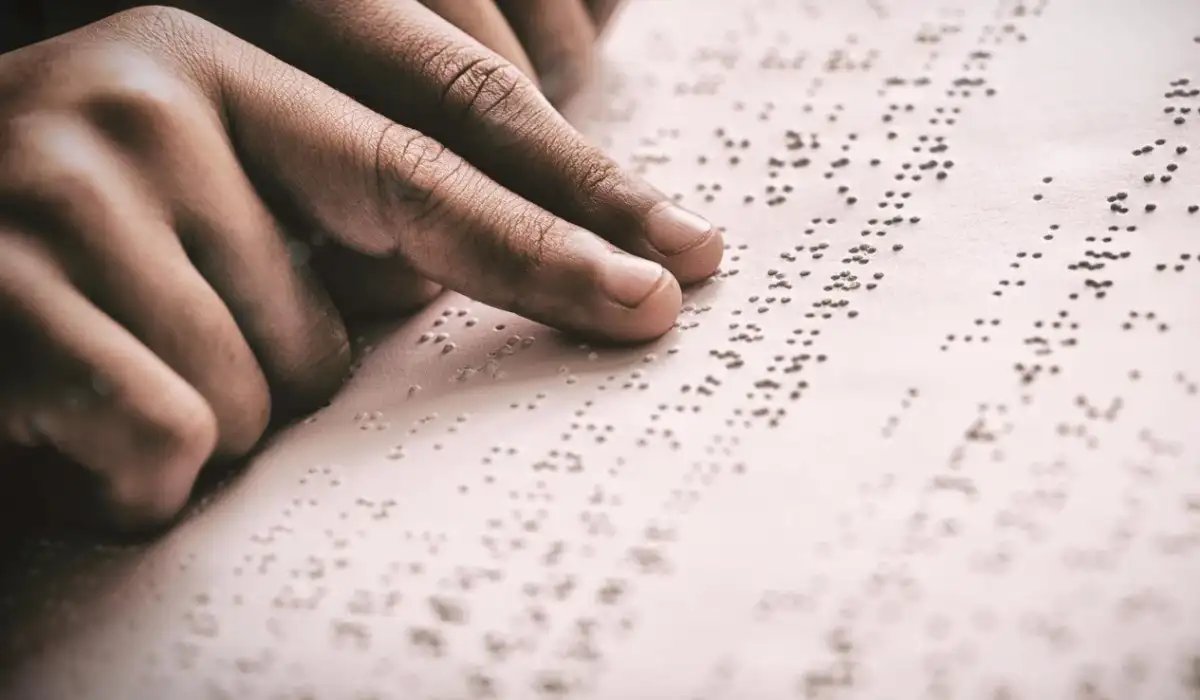 A person using a braille