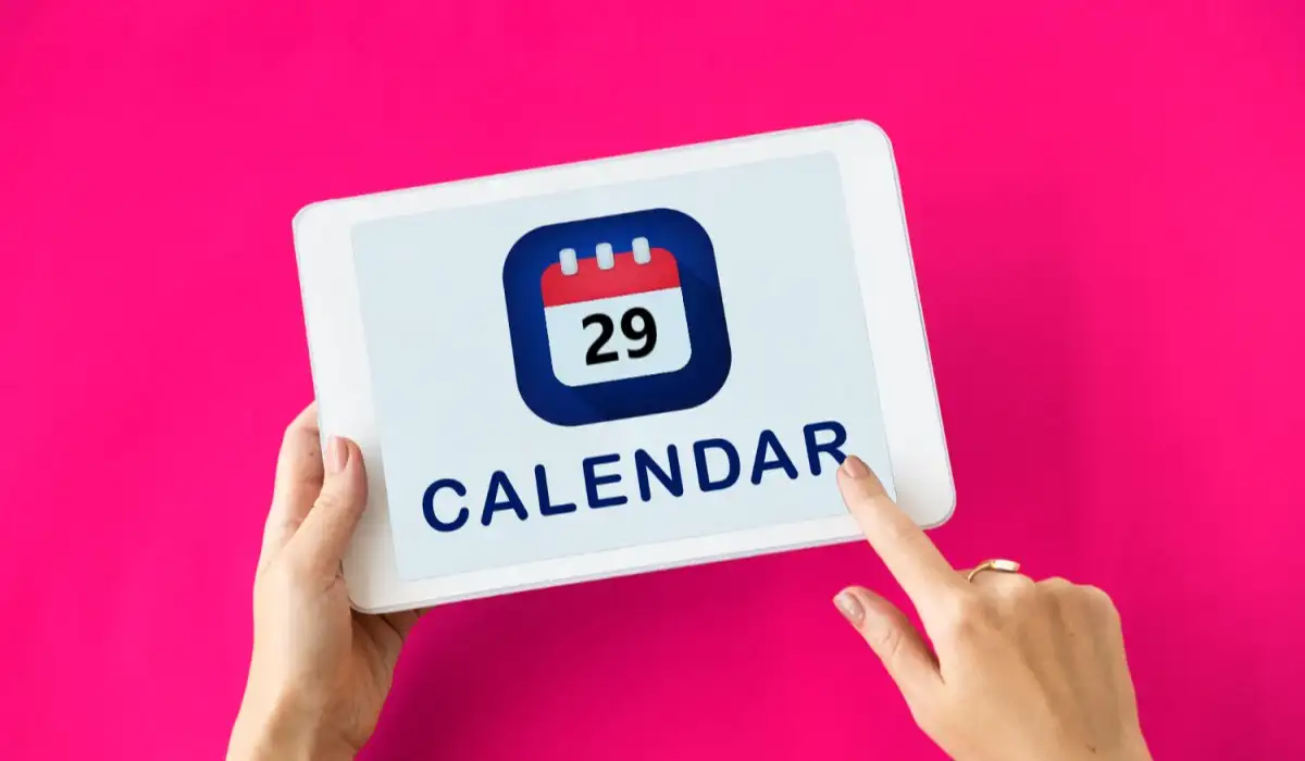 Calendar app on a tablet