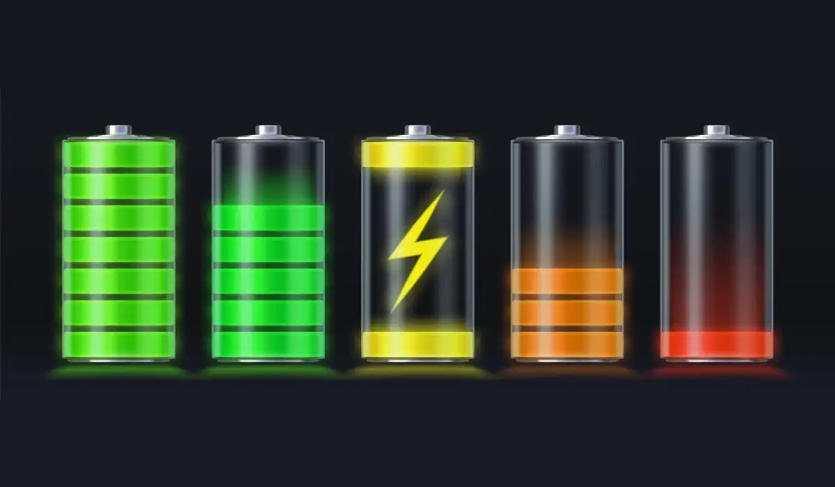 Realistic vector battery charging empty to full energy level.