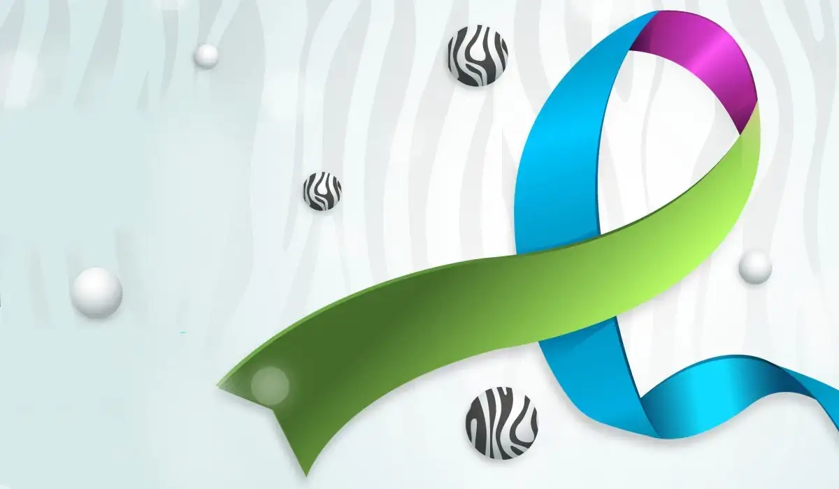 Radient rare disease day banner template with ribbon