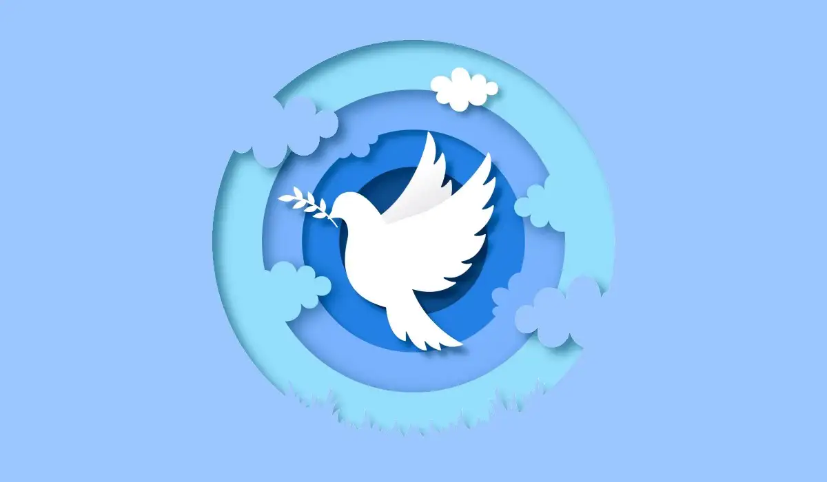 Illustration of a dove with clouds on world day of understanding and peace