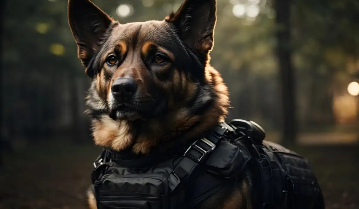 K9 veteran dog, with tactical vest
