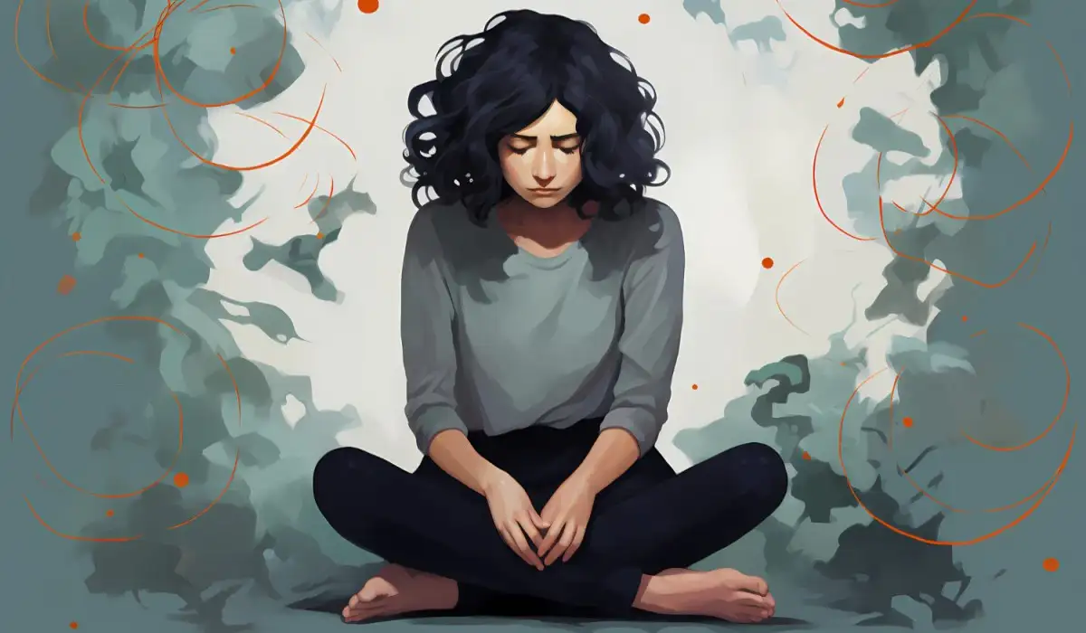 Painting of person suffering from anxiety