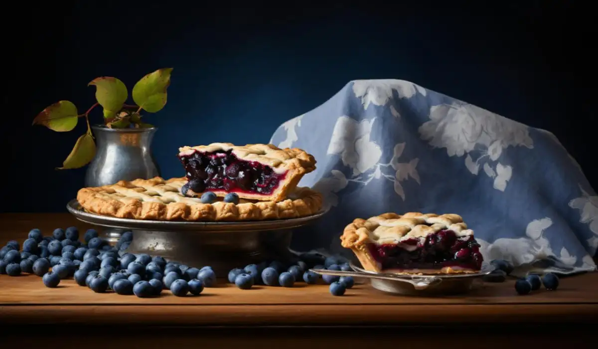 Blueberry pie still life
