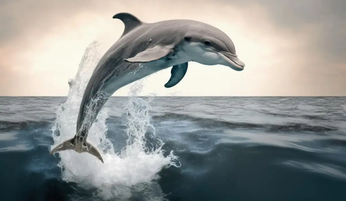 A dolphin putting on a captivating display