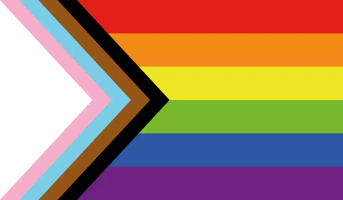 Flag with colors against homophobia, transphobia and biphobia