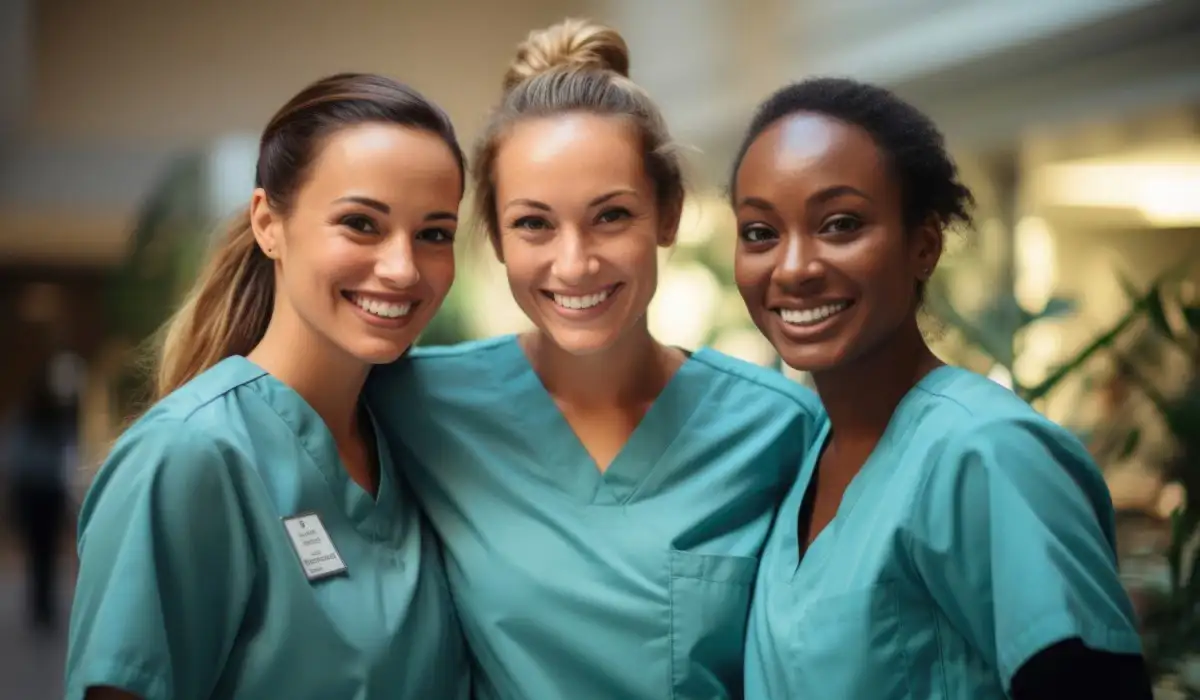 Portrait of three nurses in the hospital