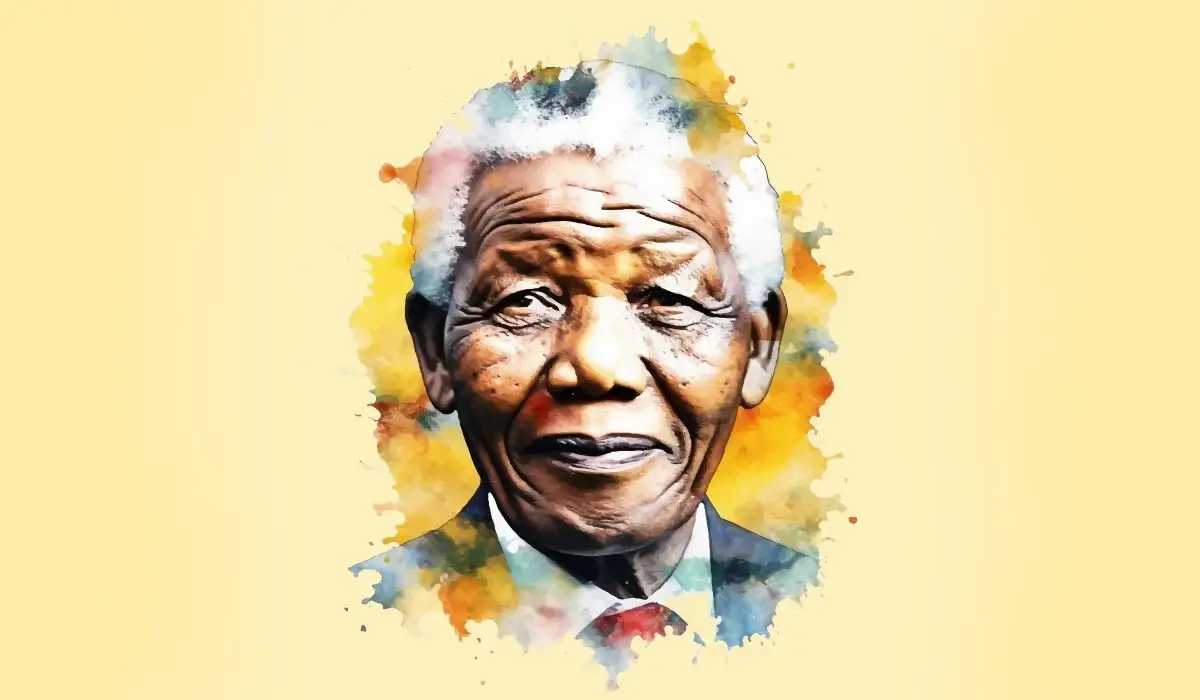 Illustration of Nelson Mandela with various colors