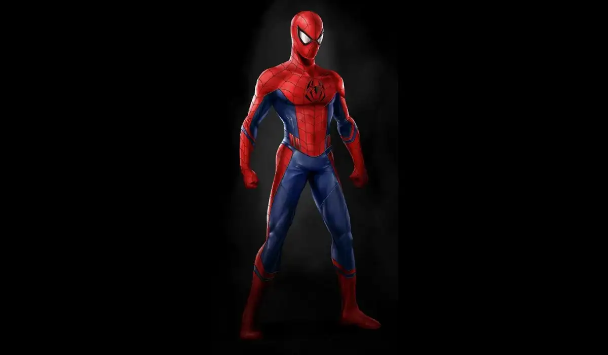 The amazing spider man standing on a black background