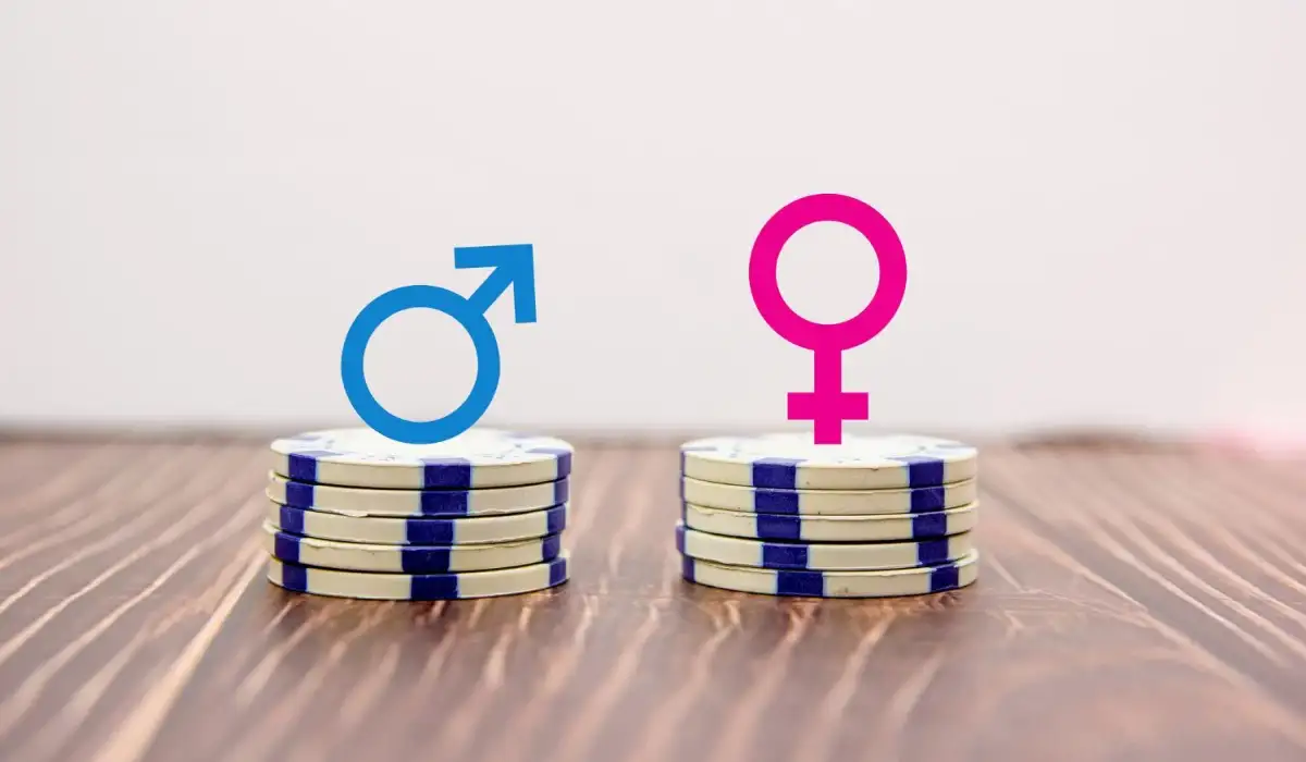 Equal pay with casino coins on the table