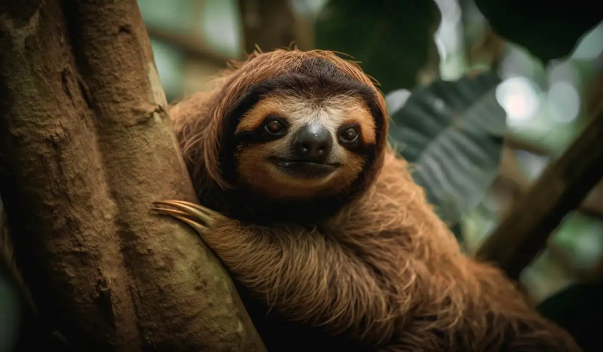 A sloth sitting on a branch