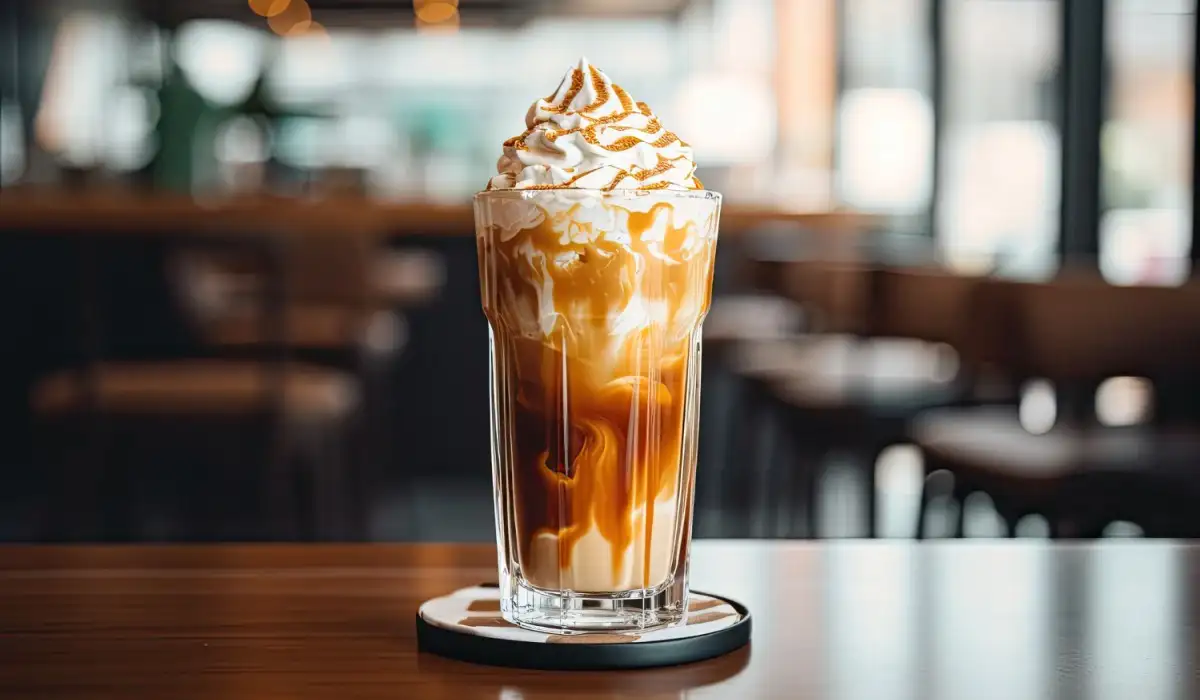 Frappe on a background of a cafe