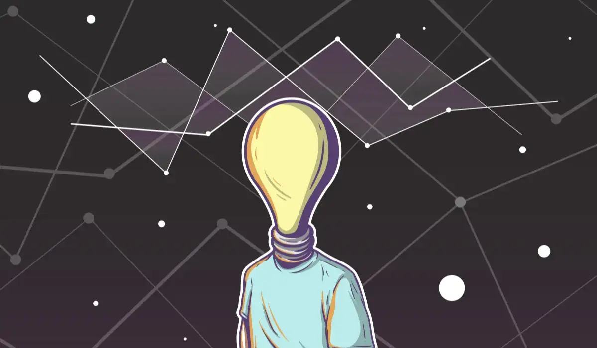 Illustration of a light bulb head