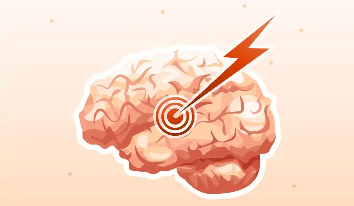 World stroke day, represented with a brain, lightning