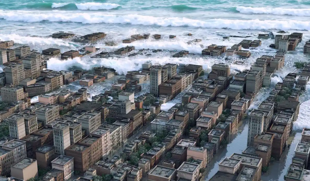Representation of the tsunami disaster in the city
