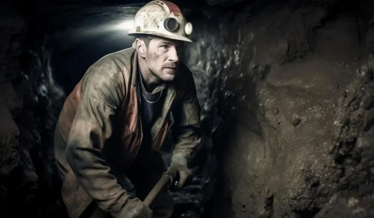 Miner digging mine