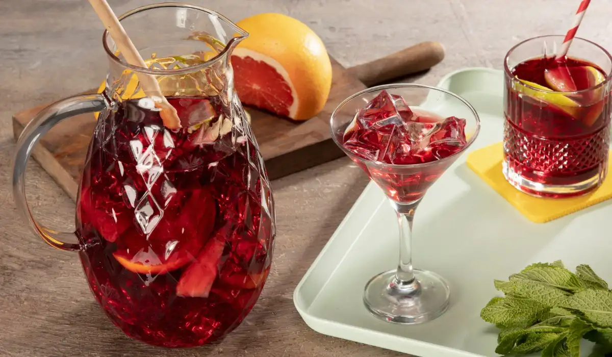 A pitcher of sangria and delicious citrus