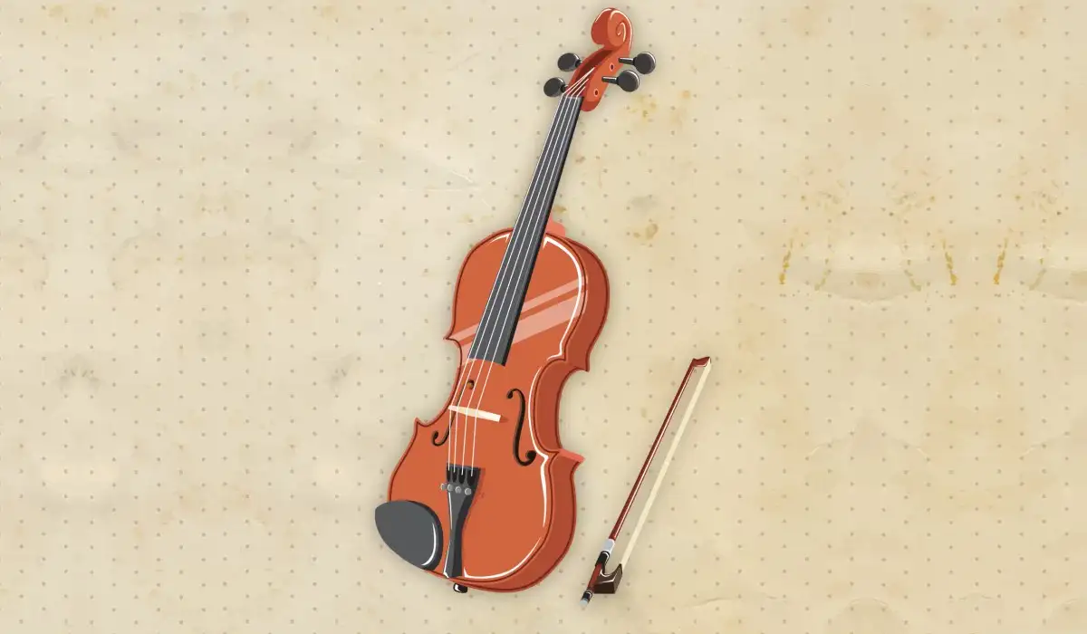 Retro violin in realistic style