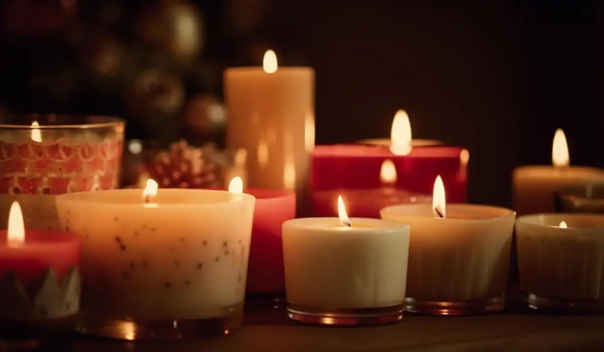Winter candlelight brings tranquil celebration near cozy decoration
